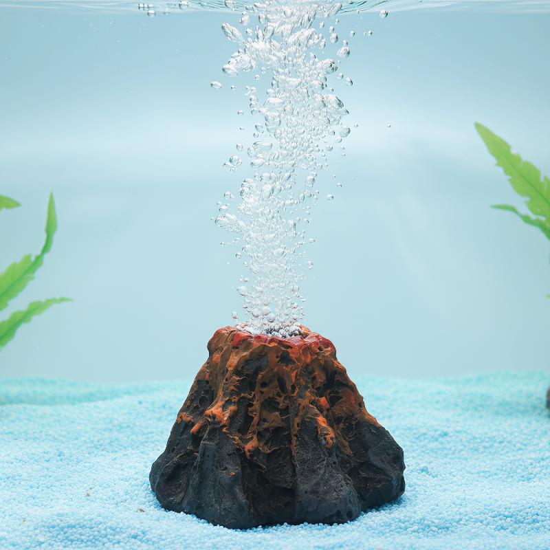 Aquarium Fish Cartoon - Volcano Shaped Aquarium Bubble Stone Oxygen