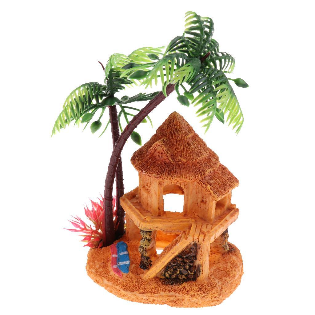 Artificial Coconut Tree Hidden - Aquarium Fish Cave ulasan dan harga
