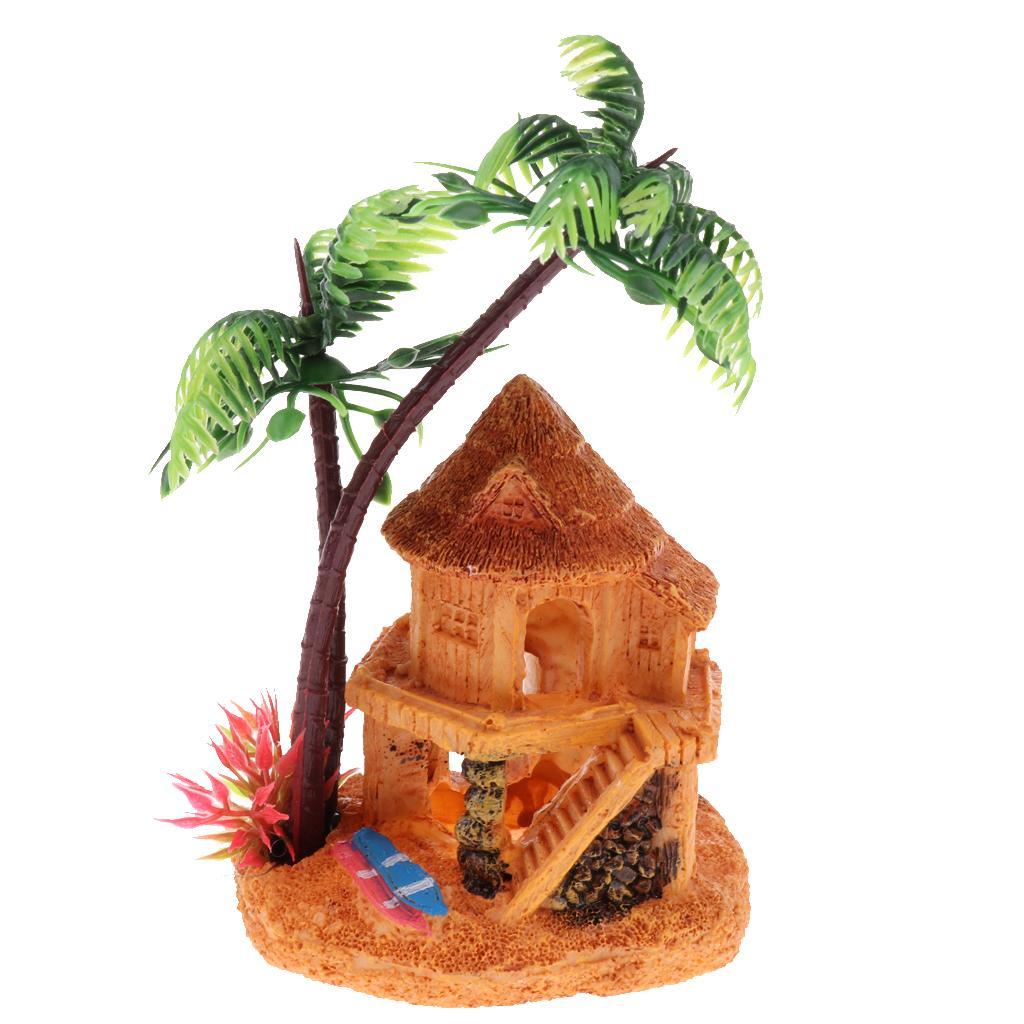 Artificial Coconut Tree Hidden - Aquarium Fish Cave ulasan dan harga