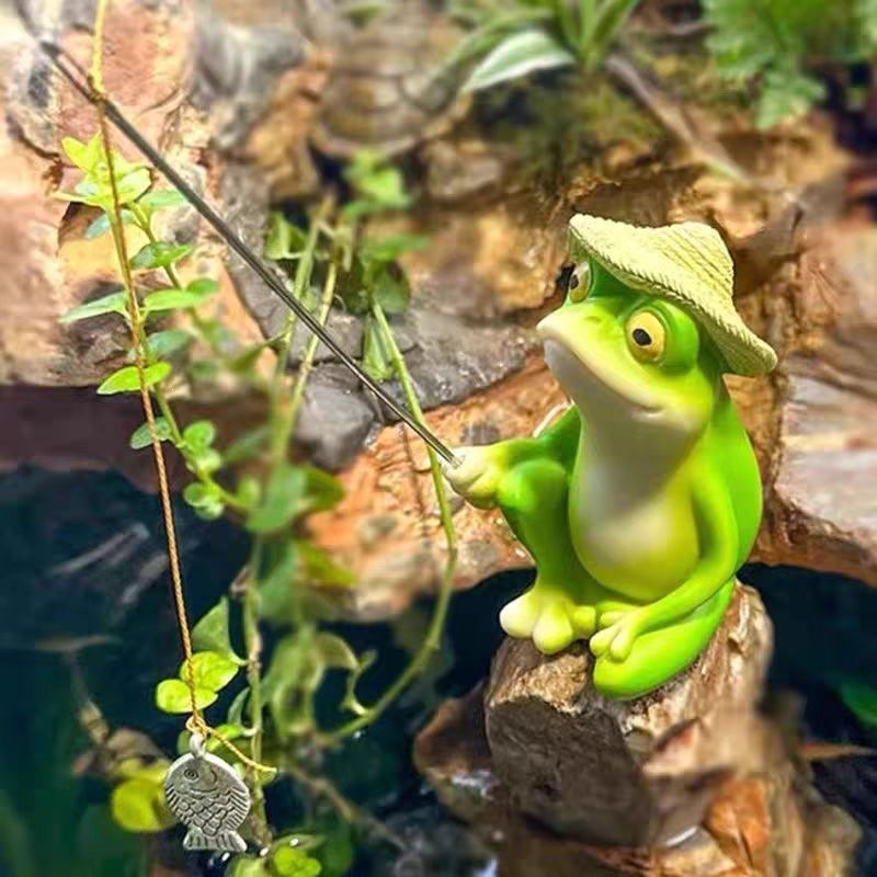 Cartoon Resin Frog Figurine Cr - Aquarium Fish Cartoon ulasan dan harga