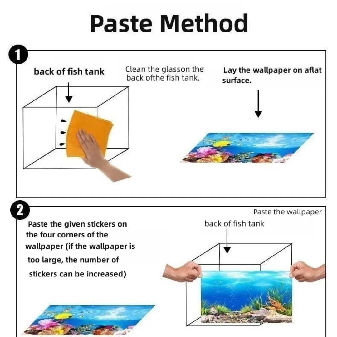 Background Aquarium 3D Sticker - Aquarium Fish Cartoon ulasan dan harga