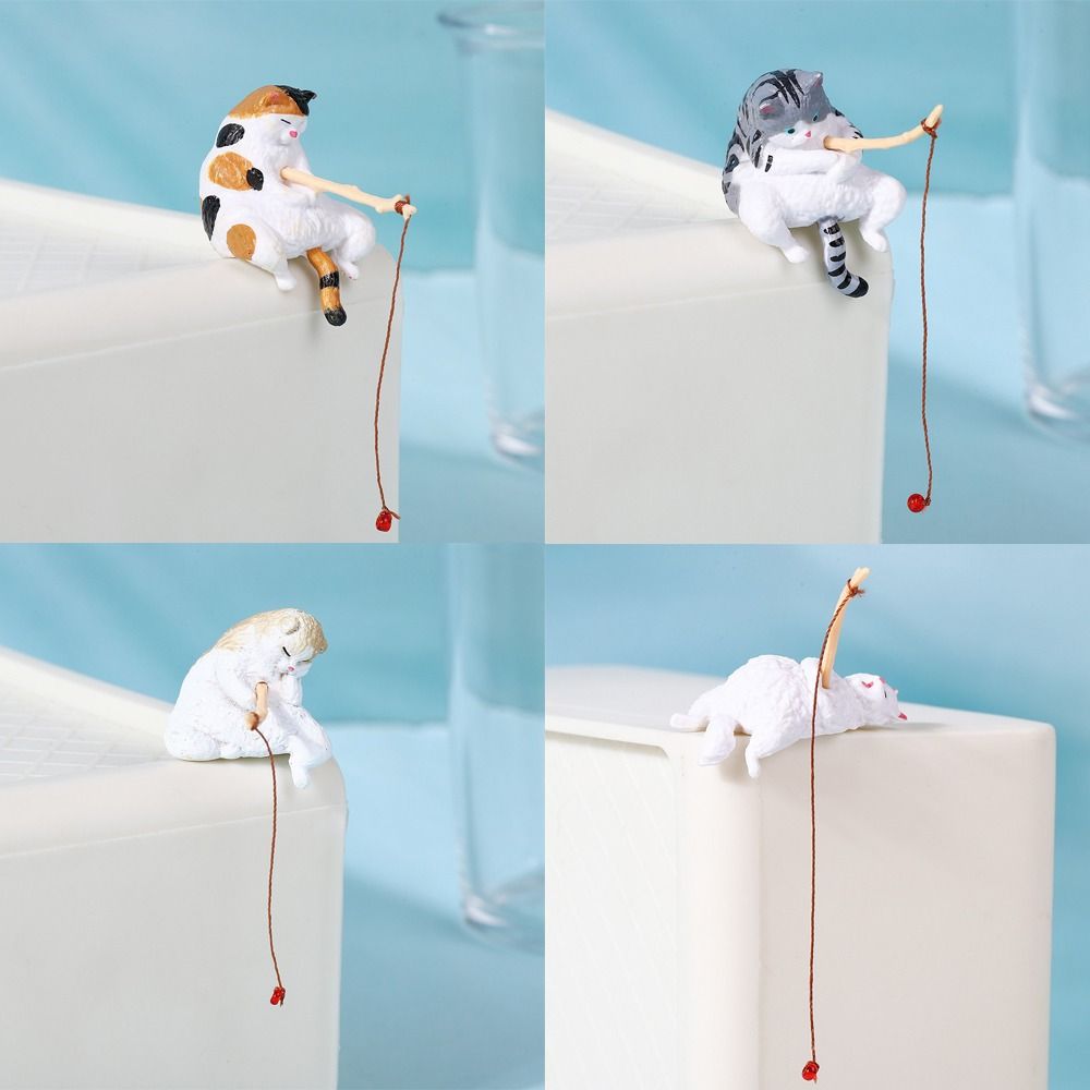 Miniature Fishing Cat Ornament - Aquarium Fish Cartoon ulasan dan harga