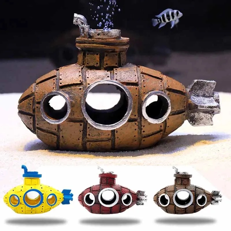 Resin Submarine Ornaments Aqua - Aquarium Fish Cartoon ulasan dan harga