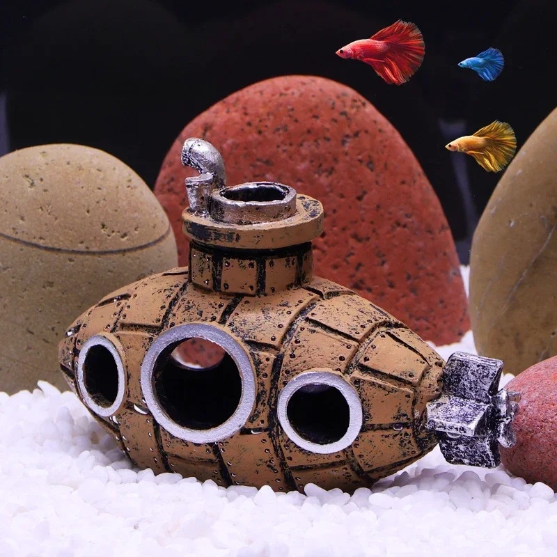 Resin Submarine Ornaments Aqua - Aquarium Fish Cartoon ulasan dan harga