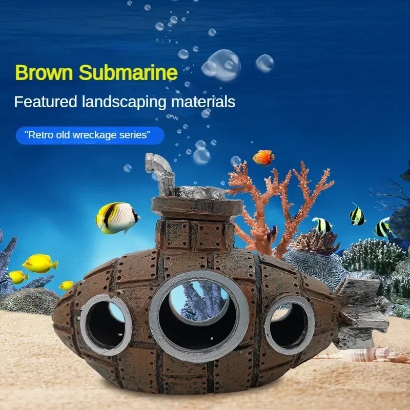 Resin Submarine Ornaments Aqua - Aquarium Fish Cartoon ulasan dan harga
