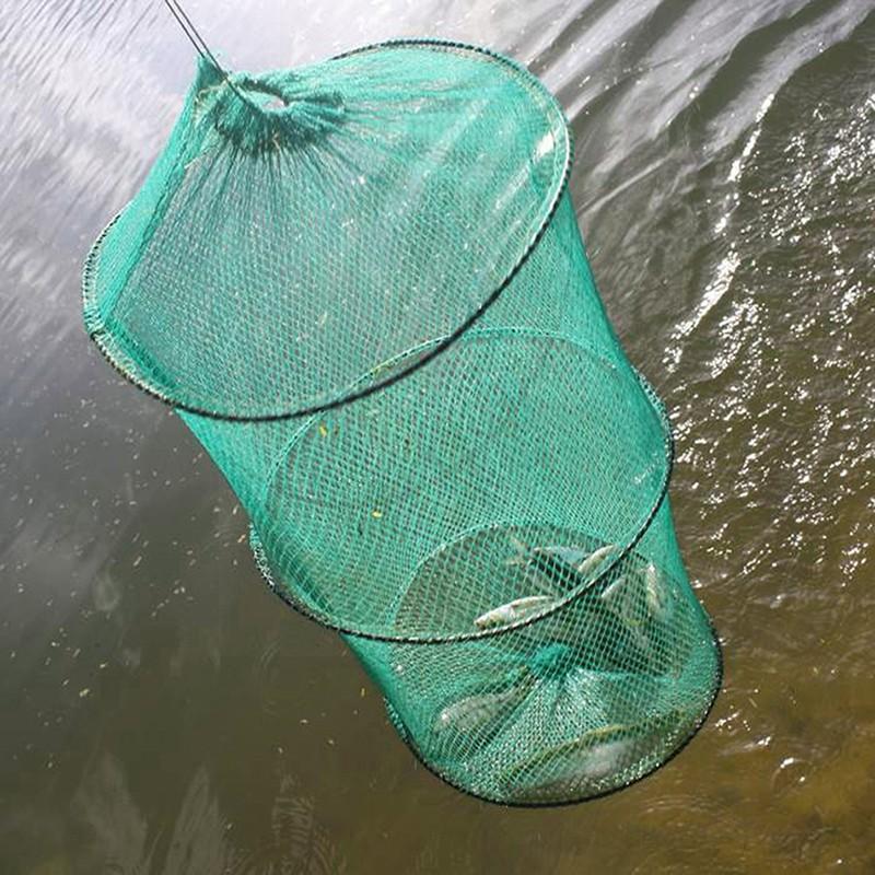 Folding Round Nylon Mesh Metal - Aquarium Fish Trap ulasan dan harga