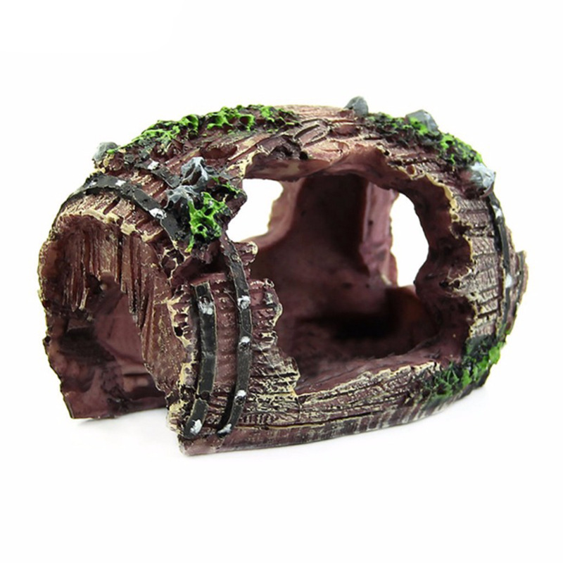 Aquarium Artificial Barrel Cav - Aquarium Fish Cartoon ulasan dan harga