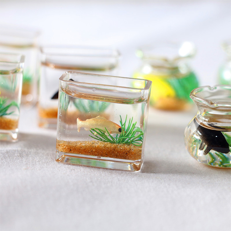 Home Ornament Doll House Decor - Aquarium Fish Cave ulasan dan harga
