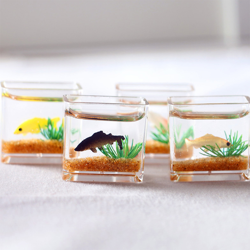 Home Ornament Doll House Decor - Aquarium Fish Cave ulasan dan harga